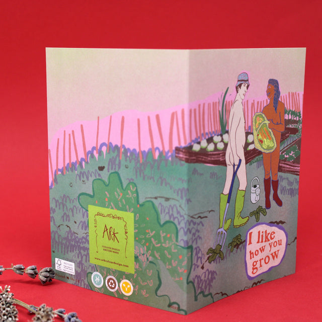 Naked Gardener A6 Greetings Card