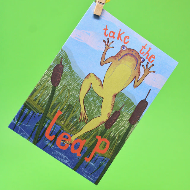 Take the Leap A6 Greetings Card