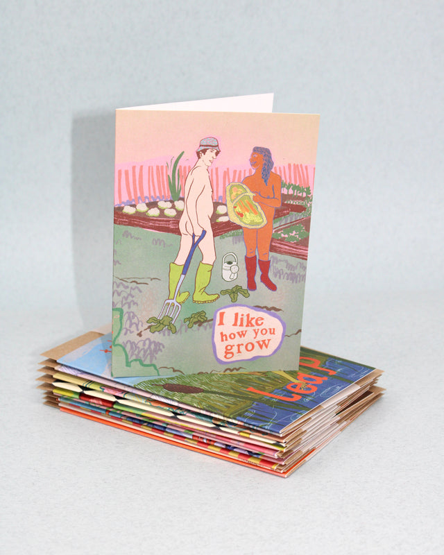 Naked Gardener A6 Greetings Card