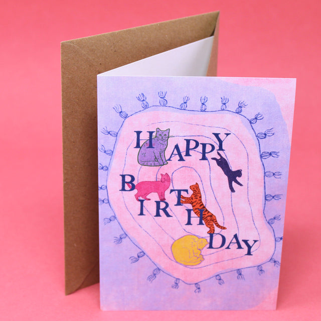 Happy Birthday Cats Greetings Card
