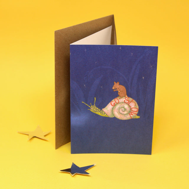 Go Slow Snail Greetings Card