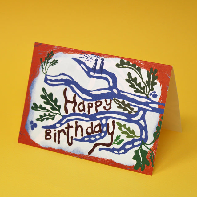 Happy Birthday Oak Tree Greetings Card