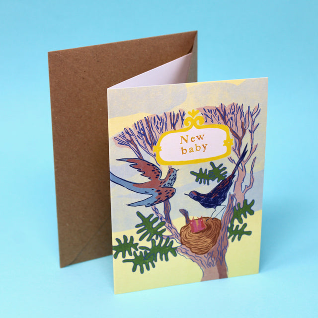New Baby Bird Greetings Card