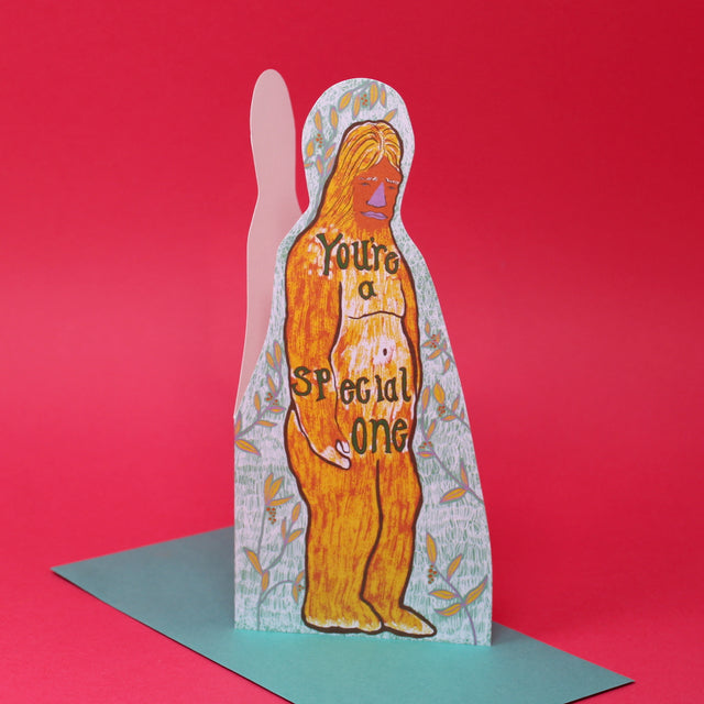 Yeti Shaped Greetings Card