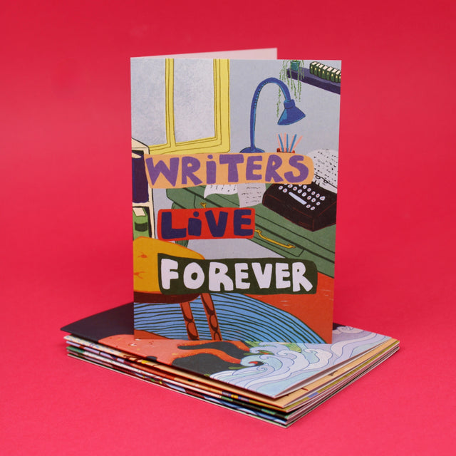 Writers Live Forever A6 Greetings Card