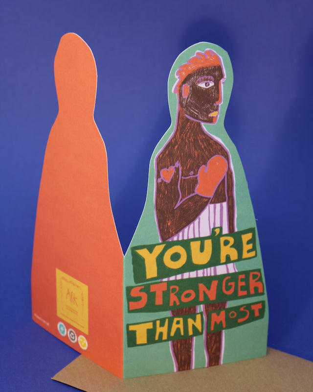 Stronger Shaped Greetings Card