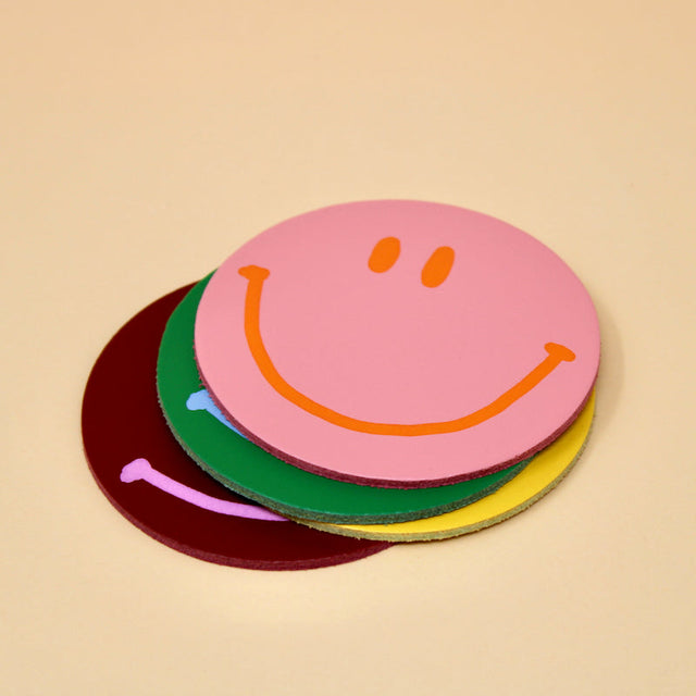Happy Face Coasters - Set of 4