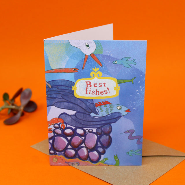 Best Fishes A6 Greetings Card