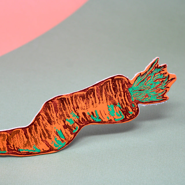 Wonky Orange Carrot Bookmark