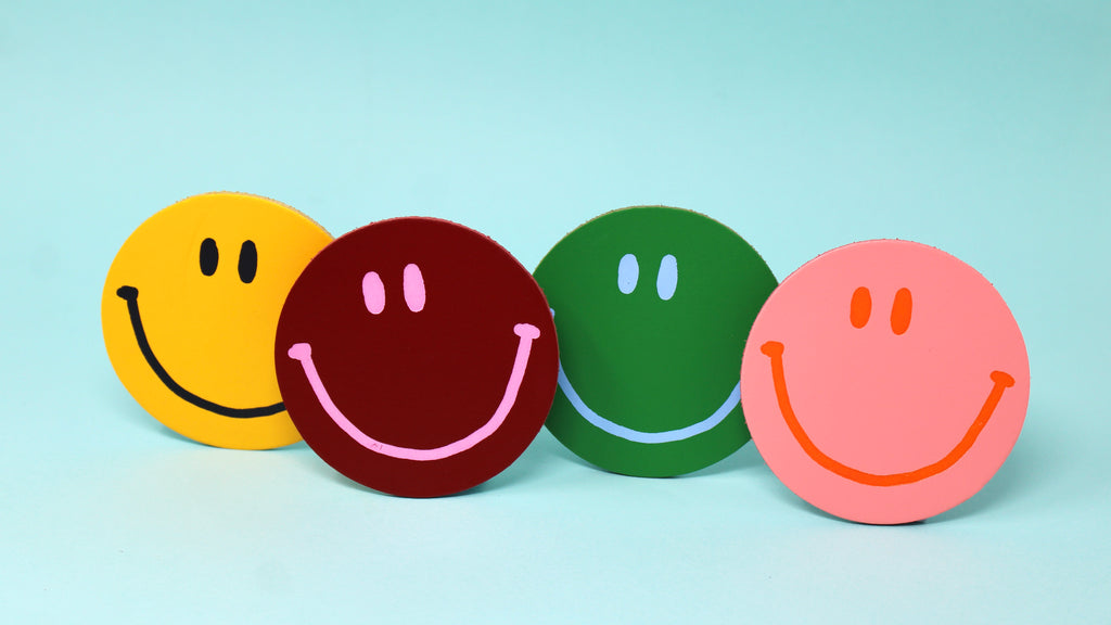 Happy Face Coasters - Set of 4 – Ark Colour Design - Retail