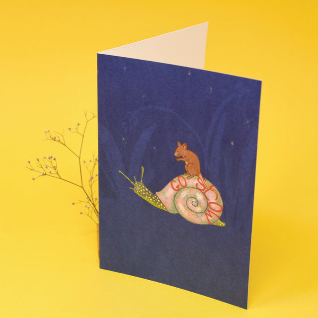 Go Slow Snail Greetings Card