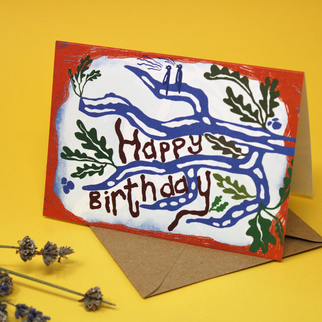 Happy Birthday Oak Tree Greetings Card