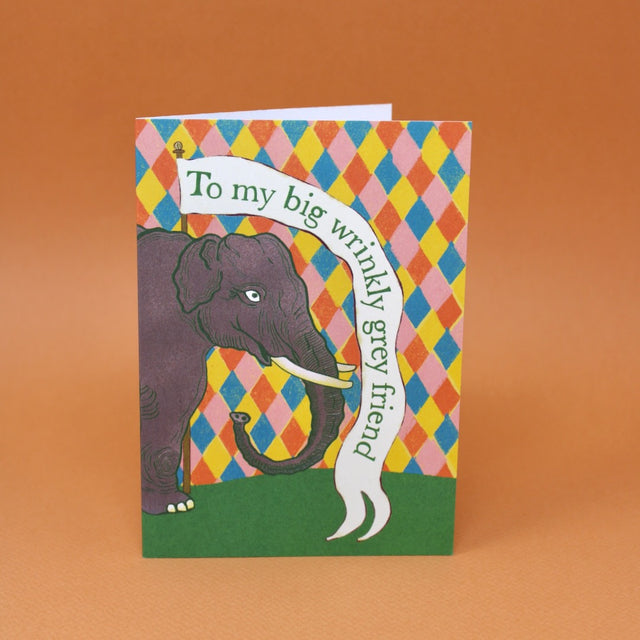 Wrinkly Elephant A6 Greetings Card