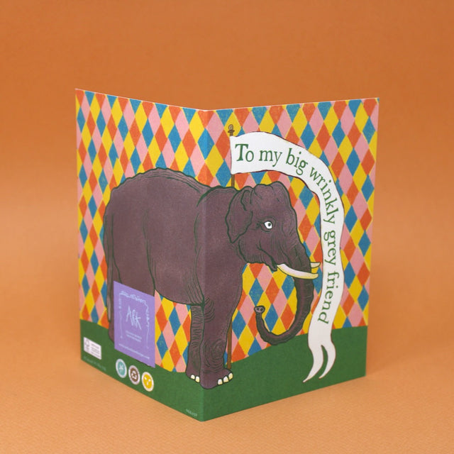 Wrinkly Elephant A6 Greetings Card