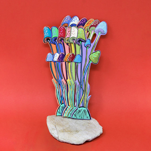Six Leather Mushroom Bookmarks 
